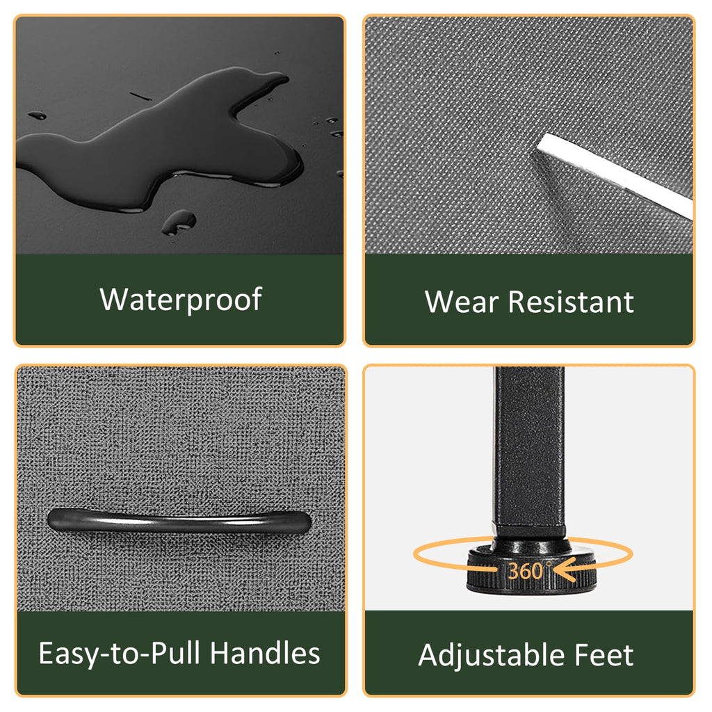 6 Drawers Dresser, Fabric Storage Closet Chests Organizer Tower with Wooden Top Metal Frame for Bedroom Living Room Hallway Entryway, Grey