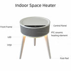 Nygira 1500W Indoor Space Heater, PTC Ceramic for Rapid & Safe Heating, 12H Timer, ECO Mode, Quiet Portable Heater for Bedroom, Office, White