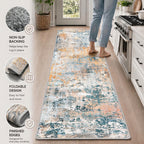 Roomisland 2x6ft Kitchen Runner Rug Washable, Non Slip Hallway Floor Mat for Entryway Laundry, Low Profile Rugs Carpet with Rubber Backing for Indoor Bedroom Kitchen Living Room