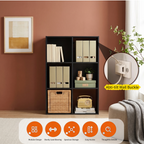 Roomisland 6 Cube Storage Organizer, Wood Bookshelf with Removable Back Panels, Open Cubby Shelf for Home Office Bedroom Living Room, Vertical or Horizontal
