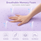 1.5 Inch Gel Memory Foam Mattress Topper Twin, Cooling Ventilated Bed Topper for Pressure Relief, Breathable Soft Pad, CertiPUR-US Certified