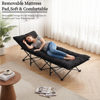 Roomisland Folding Camping Cot 500lbs Capacity, Portable Folding Bed, Rollaway Bed with 3.5'' Mattress for Adults Indoor Outdoor, Quick Setup Compact Storage