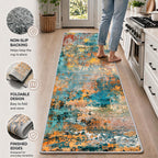 Roomisland 2x6ft Kitchen Runner Rug Washable, Non Slip Hallway Floor Mat for Entryway Laundry, Low Profile Rugs Carpet with Rubber Backing for Indoor Bedroom Kitchen Living Room