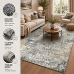 Roomisland Area Rugs 5x7FT Washable for Living Room, Non Slip Modern Abstract Carpet Stain Resistant Soft Low Pile Indoor Floor Rug for Bedroom Kitchen Home Office