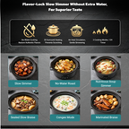 Slow Cooker 6QT with Nonstick Removable Pot, Programmable Digital Crock Pot, 3 Heat Settings & Auto Keep Warm, Dishwasher Safe Stoneware for Soups Stews