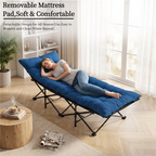 Roomisland Folding Camping Cot 500lbs Capacity, Portable Folding Bed, Rollaway Bed with 3.5'' Mattress for Adults Indoor Outdoor, Quick Setup Compact Storage