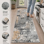 Roomisland 2x6ft Kitchen Runner Rug Washable, Non Slip Hallway Floor Mat for Entryway Laundry, Low Profile Rugs Carpet with Rubber Backing for Indoor Bedroom Kitchen Living Room