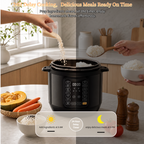Roomisland 6QT Electric Pressure Cooker, 16-in-1 Stainless Steel Multi Cooker with 12 Preset Programs, Multi- Non-Stick Pot for Slow Cook, Steam, Canning, Dishwasher Safe