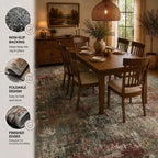 Roomisland Area Rugs 4x6FT Washable for Living Room, Non Slip Modern Abstract Carpet Stain Resistant Soft Low Pile Indoor Floor Rug for Bedroom Kitchen Home Office