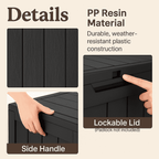 Outdoor Storage Box, 31 Gallon Deck Box, Waterproof Resin Storage Bin for Patio Cushions, Gardening Tools, Accessories, Lockable, UV Resistant, Black