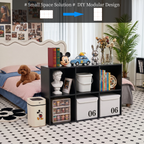 Roomisland 6 Cube Storage Organizer, Wood Bookshelf with Removable Back Panels, Open Cubby Shelf for Home Office Bedroom Living Room, Vertical or Horizontal