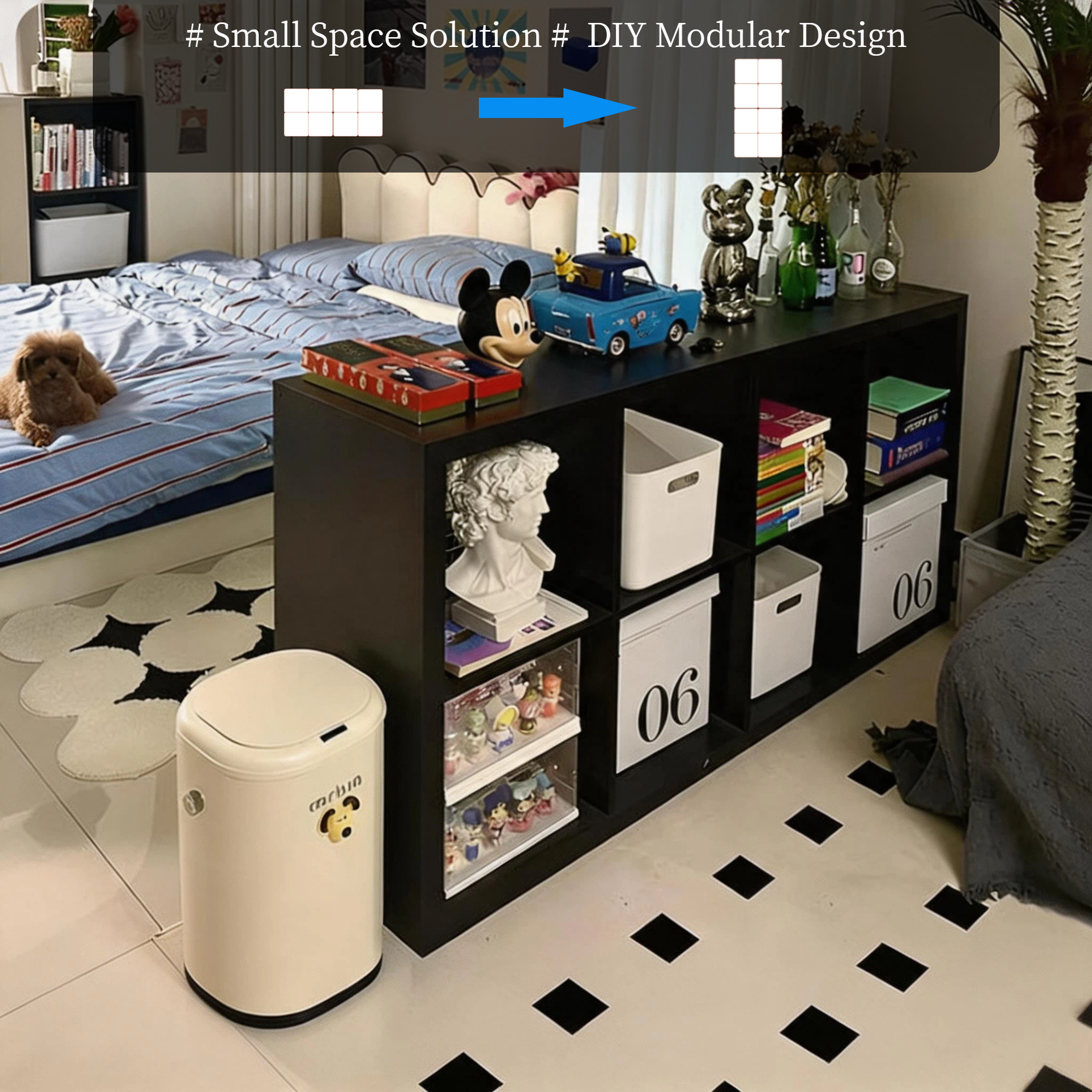 Roomisland 8 Cube Storage Organizer, Wood Bookshelf with Removable Back Panels, Open Cubby Shelf for Home Office Bedroom Living Room, Vertical or Horizontal