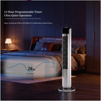 Roomisland 36" Quiet Tower Fan, Standing Bladeless Floor Fan with 60° Oscillation, 25ft Air Delivery, LED Display, 12 Hour Timer, 5 Speed 4 Mode Cooling Fan with Remote