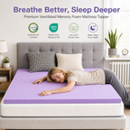 2 Inch Gel Memory Foam Mattress Topper Twin, Cooling Ventilated Bed Topper for Pressure Relief, Breathable Soft Pad, CertiPUR-US Certified