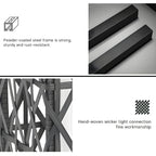 Solar Powered Outdoor Floor Lamp Woven Resin Wicker Waterproof Automatic (Large)