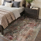 Roomisland Area Rugs 4x6FT Washable for Living Room, Non Slip Modern Abstract Carpet Stain Resistant Soft Low Pile Indoor Floor Rug for Bedroom Kitchen Home Office
