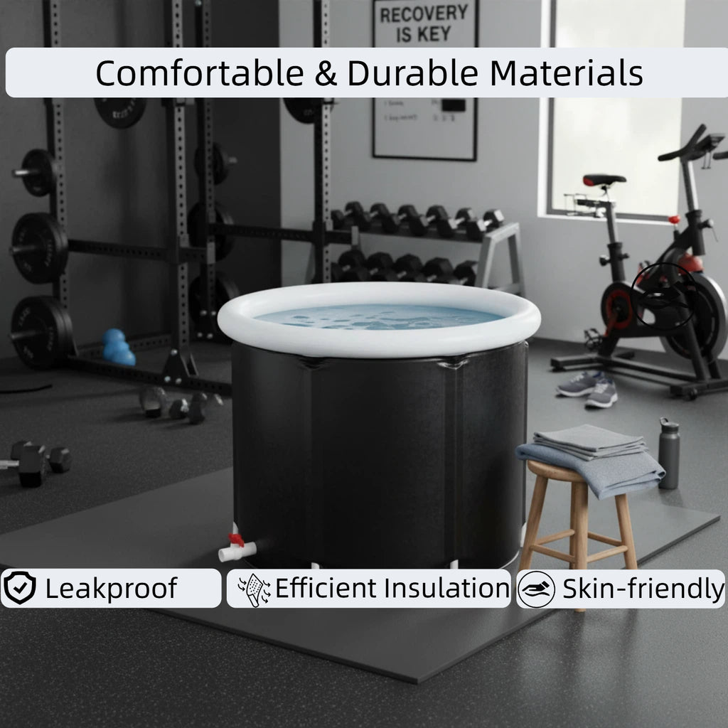 Nygira Ice Bath Tub with Lid, Portable Foldable Cold Plunge Tub for Athletes Recovery & Adult, Large Capacity Indoor Outdoor Use, 105 Gallons