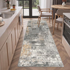 Roomisland 2x5ft Kitchen Runner Rug Washable, Non Slip Hallway Floor Mat for Entryway Laundry, Low Profile Rugs Carpet with Rubber Backing for Indoor Bedroom Kitchen Living Room