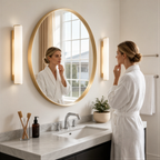 Round Bathroom Mirror, 30 Inch Large Circle Vanity Mirror with Anti-Rust Aluminum Frame, Modern Wall Mounted Mirror for Bedroom, Living Room, Wall Decor