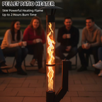 ROOMISLAND 70 Inch Smokeless Pellet Stove for Outdoor Use, Portable Wood Pellet Fire Pit with Viewing Window, Pellet Heater for Patio Backyard Bonfire Camping Beach Garden