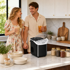 Roomisland Countertop Ice Maker, Portable Ice Machine with Handle, Basket & Scoop, 26Lbs/24H, 9 Bullet Ice Cubes in 6-8 Mins, Auto-Cleaning Silent Ice Maker for Home, Kitchen, RV Camping Outdoor