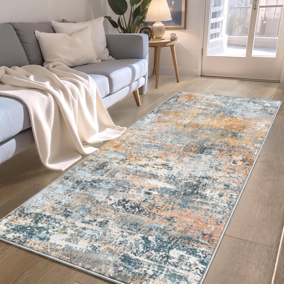 Roomisland 2x6ft Kitchen Runner Rug Washable, Non Slip Hallway Floor Mat for Entryway Laundry, Low Profile Rugs Carpet with Rubber Backing for Indoor Bedroom Kitchen Living Room