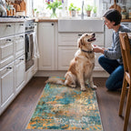 Roomisland 2x4ft Kitchen Runner Rug Washable, Non Slip Hallway Floor Mat for Entryway Laundry, Low Profile Rugs Carpet with Rubber Backing for Indoor Bedroom Kitchen Living Room