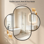 Roomisland Oval Wall Mirror Black 24"x48", Brushed Metal Frame Vanity Mirror, Tempered Glass, Wall Mount Mirror for Bathroom, Bedroom, Entryway, Living Room, Horizontal/Vertical