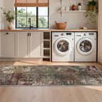 Roomisland 2x6ft Kitchen Runner Rug Washable, Non Slip Hallway Floor Mat for Entryway Laundry, Low Profile Rugs Carpet with Rubber Backing for Indoor Bedroom Kitchen Living Room