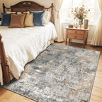 Roomisland Area Rugs 4x6FT Washable for Living Room, Non Slip Modern Abstract Carpet Stain Resistant Soft Low Pile Indoor Floor Rug for Bedroom Kitchen Home Office
