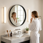 Round Bathroom Mirror, 20 Inch Large Circle Vanity Mirror with Anti-Rust Aluminum Frame, Modern Wall Mounted Mirror for Bedroom, Living Room, Wall Decor
