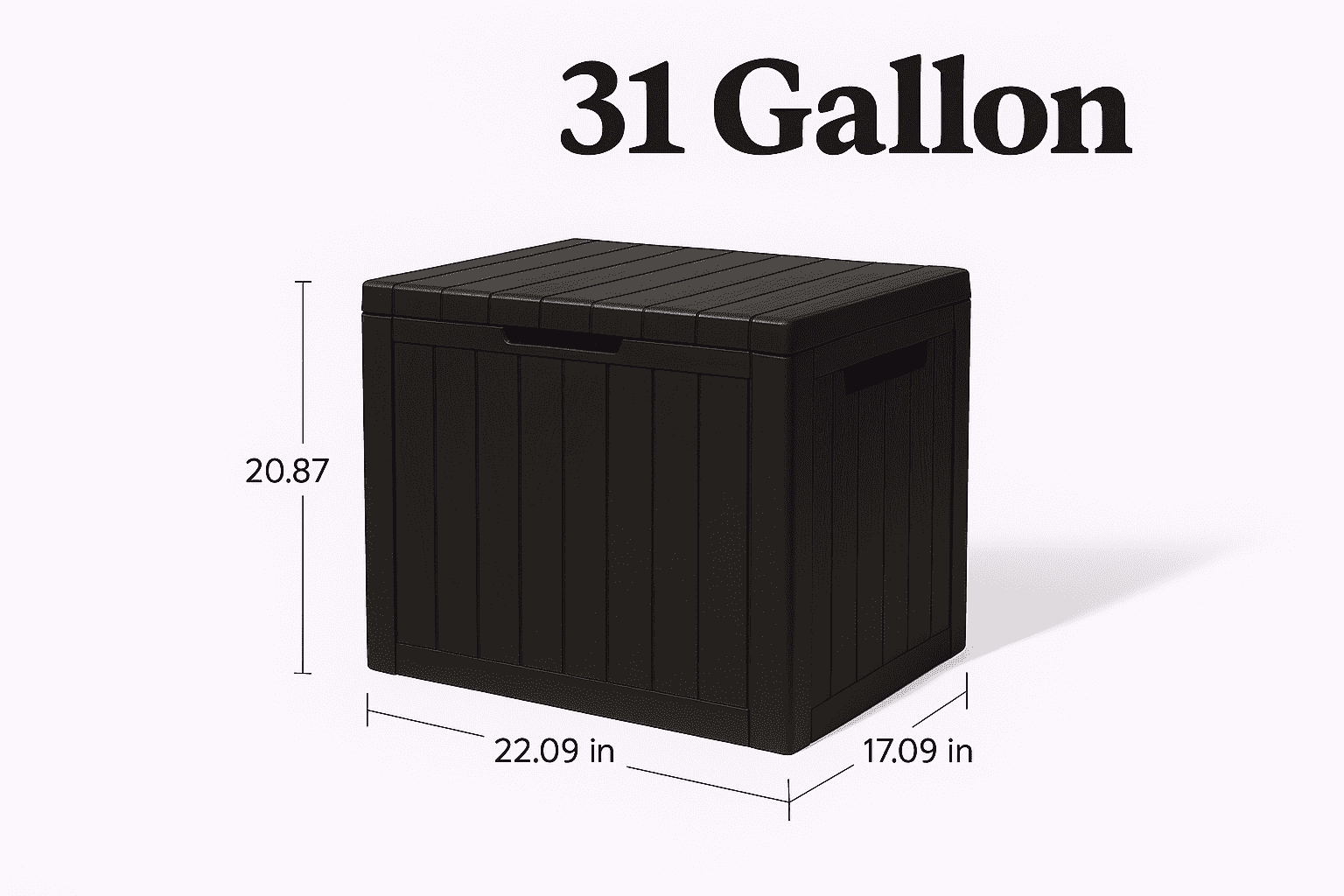 Outdoor Storage Box, 31 Gallon Deck Box, Waterproof Resin Storage Bin for Patio Cushions, Gardening Tools, Accessories, Lockable, UV Resistant, Black