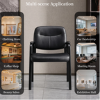 Roomisland Office Waiting Room Chair with Padded Arms, Ergonomic Leather Desk Guest Chair, Stable Heavy Duty Conference Chair for Meeting Lobby Medical Clinic 2pcs