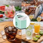 Roomisland Countertop Ice Maker, Portable Ice Machine with Handle, Basket & Scoop, 26Lbs/24H, 9 Bullet Ice Cubes in 6-8 Mins, Auto-Cleaning Silent Ice Maker for Home, Kitchen, RV Camping Outdoor