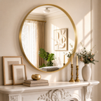 Round Bathroom Mirror, 30 Inch Large Circle Vanity Mirror with Anti-Rust Aluminum Frame, Modern Wall Mounted Mirror for Bedroom, Living Room, Wall Decor
