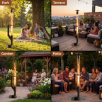 Nygira 61 Inch Smokeless Pellet Stove for Outdoor Use, Portable Wood Pellet Fire Pit with Viewing Window, Pellet Heater for Patio Backyard Bonfire Camping Beach Garden