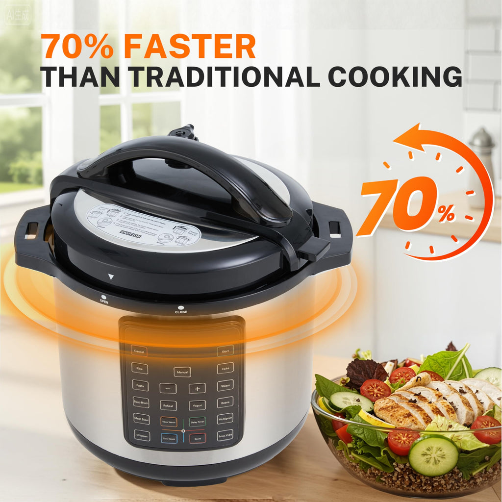 Electric Pressure Cooker 8 Quart, 9-in-1 Multi Cooker with Stainless Steel Housing, Smart Slow Cooker, Rice Cooker, Steamer & Yogurt Maker for Family Meals