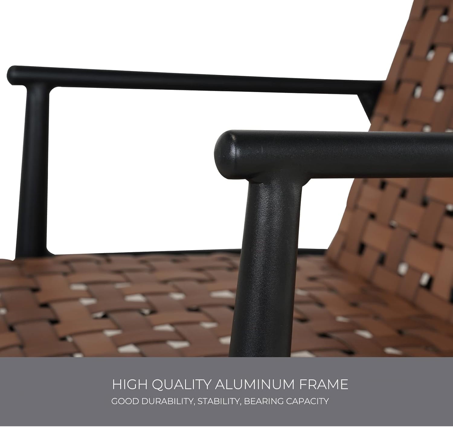 Set of 2 Wicker Outdoor Chairs, Brown Leather-Look Patio Dining Chair Set, Deep-Seated Bistro Chairs for Garden, Deck, Backyard, Balcony