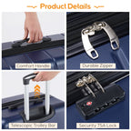 Carry-On Luggage, 28 inch Hard Shell Rolling Suitcase for Travel Expandable Lightweight with Spinner Wheels TSA Lock