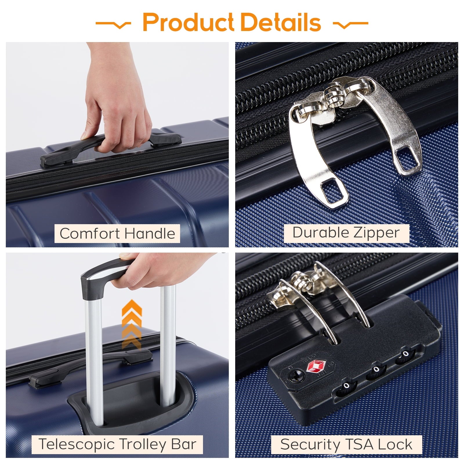 Carry-On Luggage, 28 inch Hard Shell Rolling Suitcase for Travel Expandable Lightweight with Spinner Wheels TSA Lock