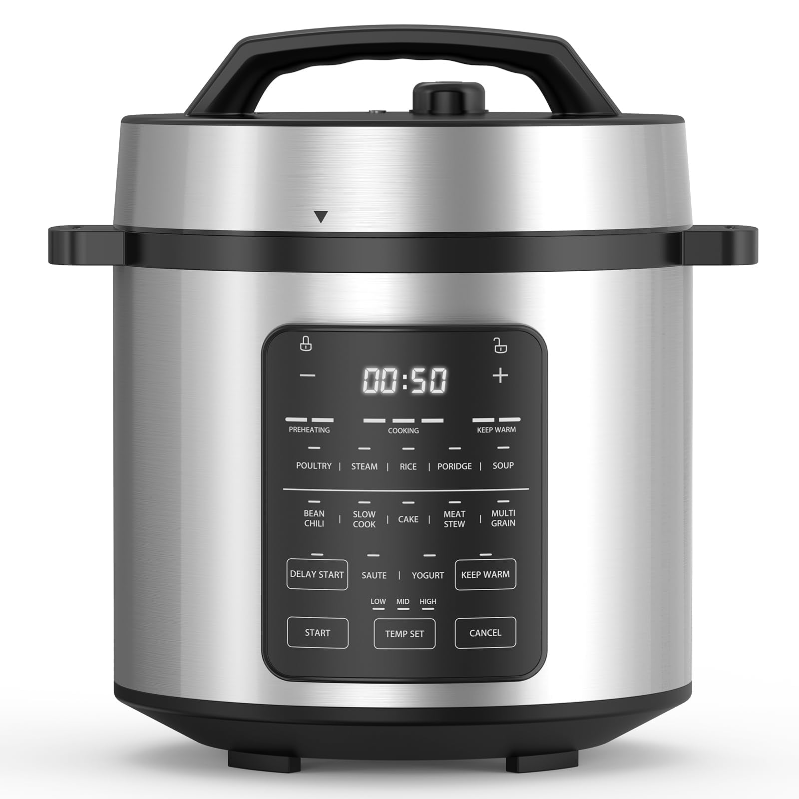 Electric Pressure Cooker 8 Quart, 9-in-1 Multi Cooker with Stainless Steel Housing, Smart Slow Cooker, Rice Cooker, Steamer & Yogurt Maker for Family Meals