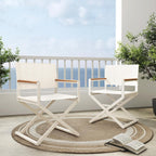 Extra-Wide 2-Pack Directors Chairs, Outdoor Folding Chairs with UV-Resistant Mesh Sling for Camping, Patio, Poolside, Apricot