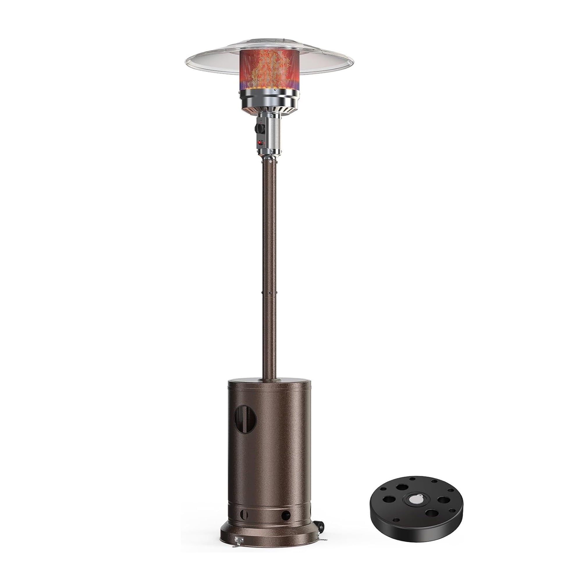 Propane Heater, 48,000 BTU Outdoor Heaters for Patio with Auto-off Safety Protection System with Wheels for Backyard, Deck, Garden, Porch