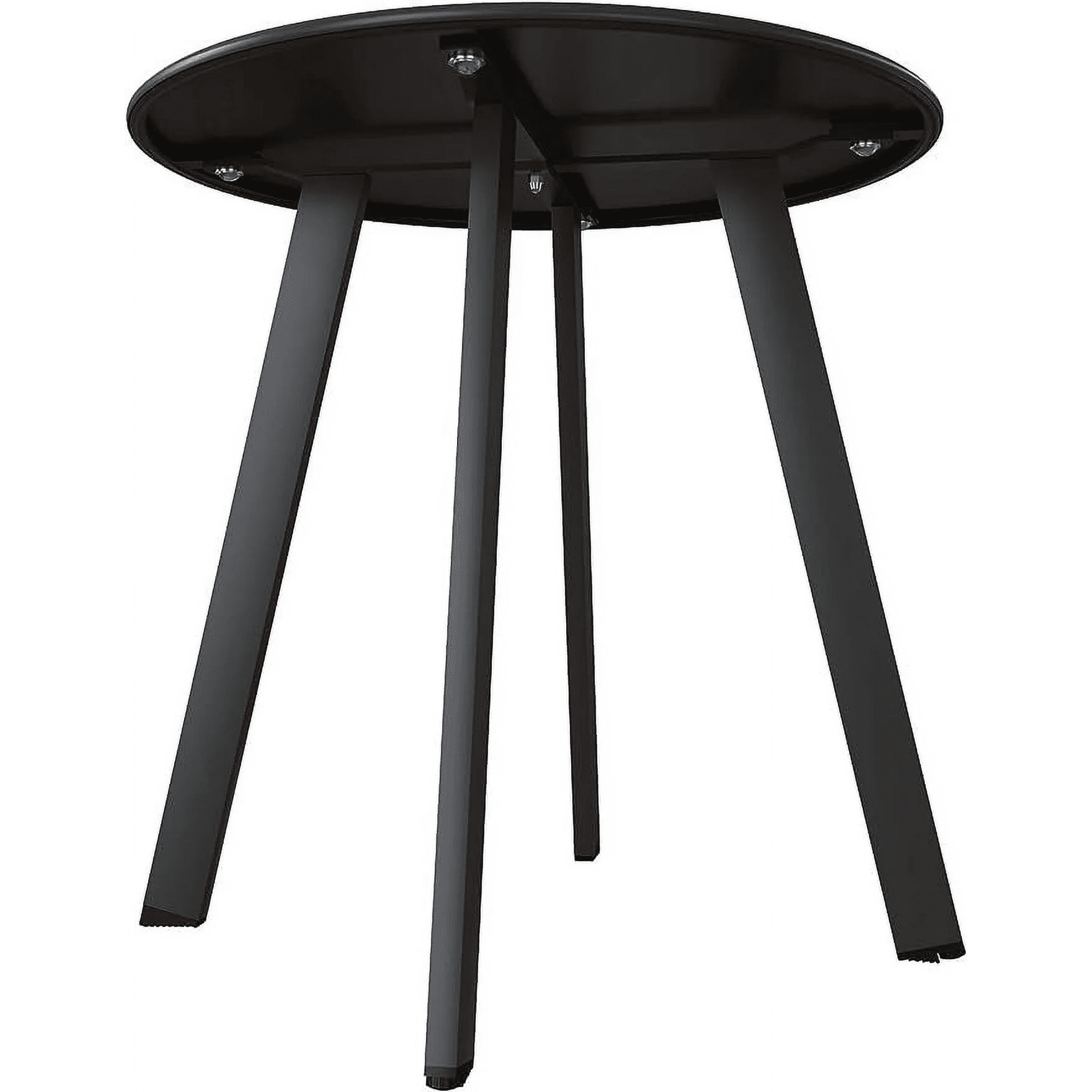 Small Side Table – Indoor & Outdoor Steel Powder Coated Round Patio Table with Square Legs for Patio, Living Room, Bedroom, Yellow