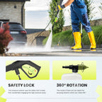 Electric Pressure Washer, 2100 Max PSI 2.0 Max GPM with Foam Cannon, 5 Quick Connect Nozzles, for Cars/Fences/Driveways/Home/Patios, Green