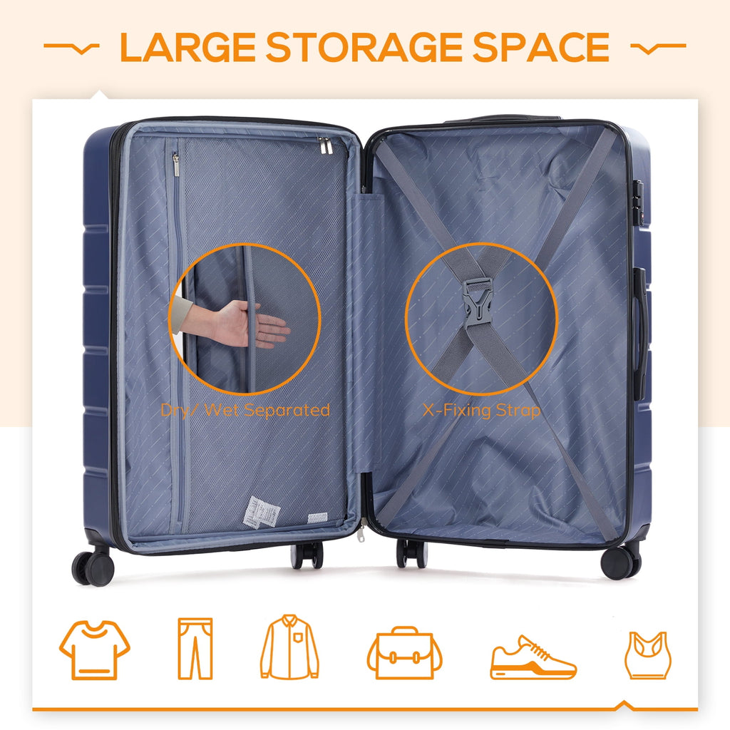 Carry-On Luggage, 28 inch Hard Shell Rolling Suitcase for Travel Expandable Lightweight with Spinner Wheels TSA Lock