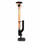 Nygira All-Weather Wood Pellet Patio Heater for Outdoor, Stainless Steel Fire Pit with Rain Cap, 2-Hour Burn Time for Backyard, Deck, Camping, Matte Black，PH03