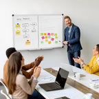 36" x 24" Magnetic Whiteboard, Dry Erase Board Includes 1 Dry Eraser & 2 Multicolor Markers & 4 Magnetic Pins for Home, Office, School