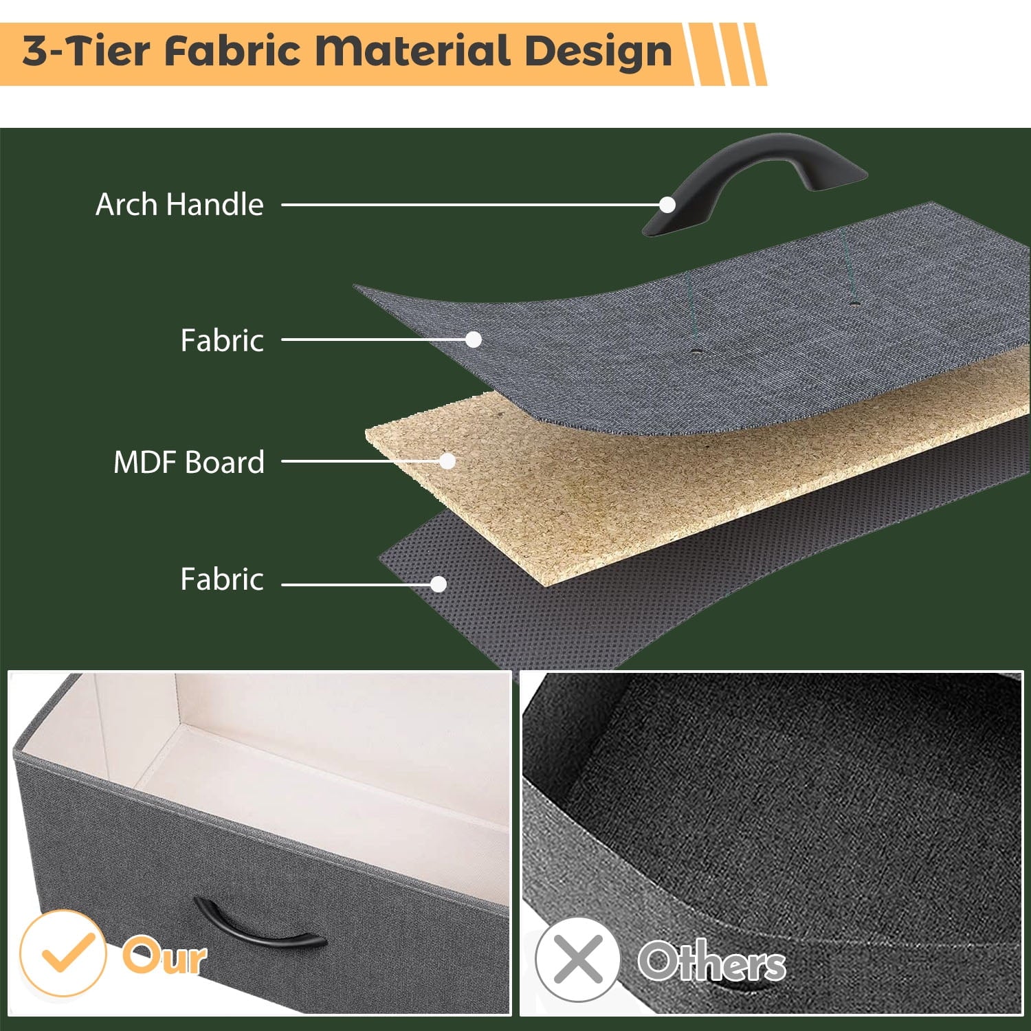 6 Drawers Dresser, Fabric Storage Closet Chests Organizer Tower with Wooden Top Metal Frame for Bedroom Living Room Hallway Entryway, Grey