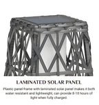 Solar Powered Outdoor Floor Lamp Woven Resin Wicker Waterproof Automatic (Large)